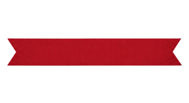 Red ribbon with serrated edges and ribbed texture isolated on a transparent background banner award - Powered by Adobe