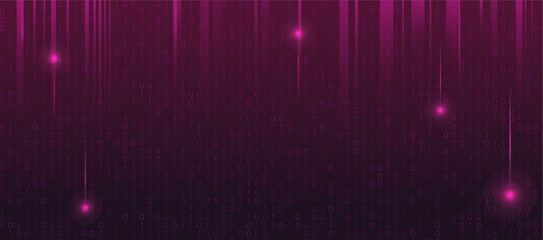 Falling Binary Code 0 and 1  Digital Technology Background