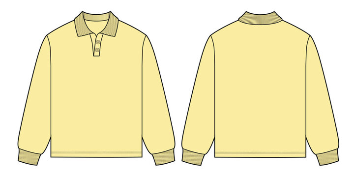 Men's oversized polo shirt mockup template vector design technical illustration.