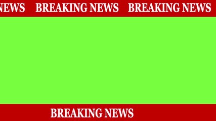 News lower third background overlay template with green screen, TV broadcast style animation for breaking news green screen background, headline news live tv loop.