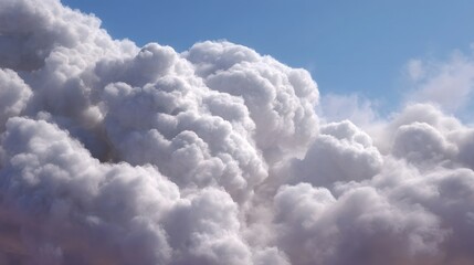 A dramatic plume of dense white and grey smoke or ash billows upwards against a clear blue sky