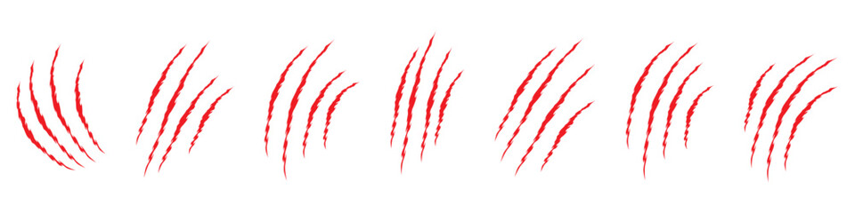Animals claw scratches icons set, Claw scratch icon set. Animal scratches. Claws silhouette, vector illustration