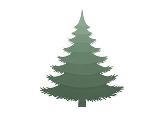 Obraz premium Stylized evergreen tree illustration for winter holiday theme isolated on transparent background