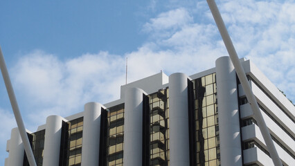 Low Angle View of Architecture Background, Business, Modern Architecture Building Background, Copy...