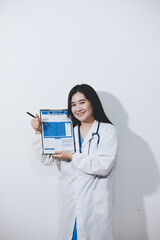 Portrait of female doctor, holding file
