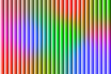 Vibrant vertical stripes of color transitioning through a rainbow spectrum with subtle shadows and highlights creating a textured visual effect