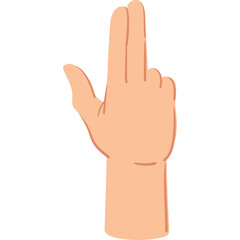 Human Hand Gesturing With Two Fingers Extended Upward On White Background Minimalist Style Illustration