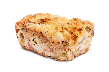 Rhubarb cake isolated