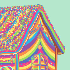 Colorful Candy House Illustration A Sweet Treat for the Eyes
