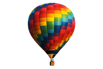 Obraz premium Vibrant rainbow hot air balloon isolated on transparent background