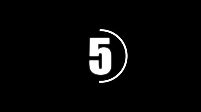 Countdown timer from 10 to 0 seconds real time. Modern flat design of countdown animation isolated on transparent background. 10 Seconds Digital Countdown Timer Animation