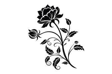 Black Floral design vector art on white background
