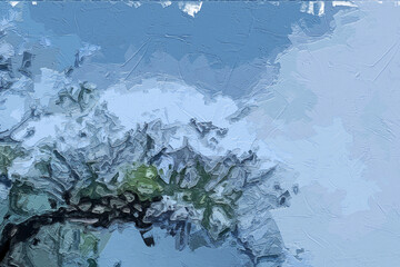 Various oil paintings, flowers, swans, lakes, snowy forests, plum blossoms, chrysanthemums, scenic mountains