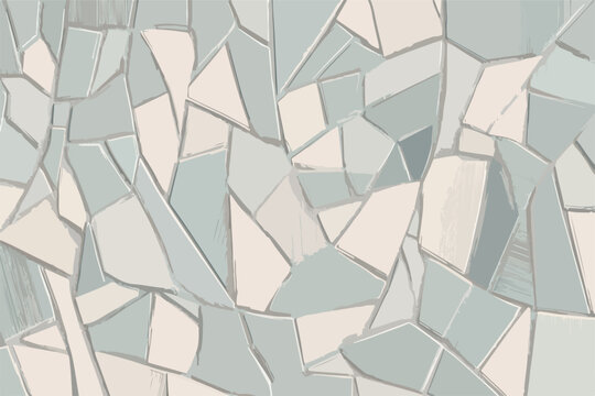 Patr&oacute;n abstracto de mosaico con formas geom&eacute;tricas irregulares en tonos pastel.