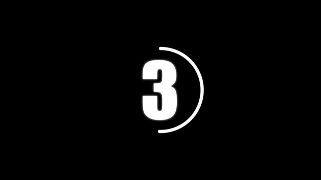 Countdown timer from 5 to 0 seconds real time. Modern flat design of countdown animation isolated on transparent background. 5 Seconds Digital Countdown Timer Animation
