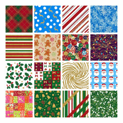 Festive Christmas Patterns and Seamless Backgrounds for Holiday Decorations and Designs