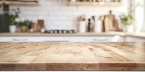 A bokeh blur lends a touch of elegance to the kitchen counter scene.
