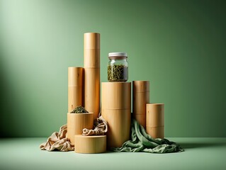 Natural kraft paper tubes and jars with organic contents