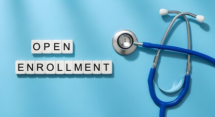 Open Enrollment Concept with Stethoscope for Healthcare Selection Period Promotion