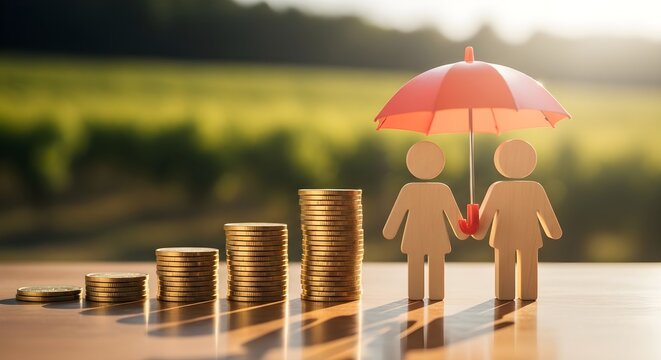 Securing Finances Protecting Investment with Umbrella for Financial Security and Growth - Powered by Adobe