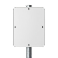 Blank white signpost ready for custom messages or branding, versatile for any information display, isolated on a transparent background