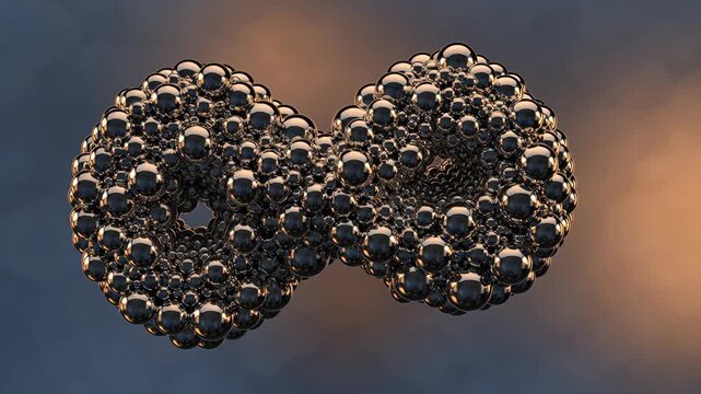 Closeup of Reflective Metallic Spheres Clustering in Abstract Pattern with Shiny Surface and Soft Lighting
