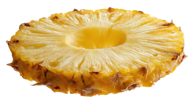Pineapple slice, ring-shaped, bright yellow