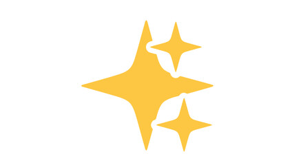 Obraz premium Bright yellow sparkling stars graphic element illustration representing shine.