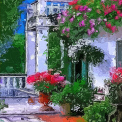 Various oil paintings, flowers, chrysanthemums, roses, peonies, butterflies, village scenery, lakes, mountains, waterfalls, fairyland on earth