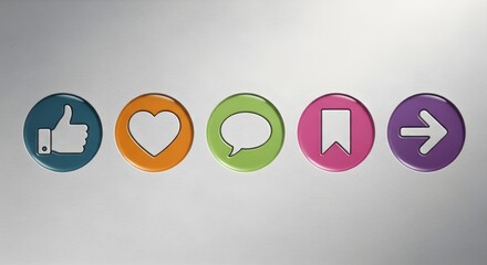 A Vibrant Collection of Social Media Icons Representing Communication & Engagement