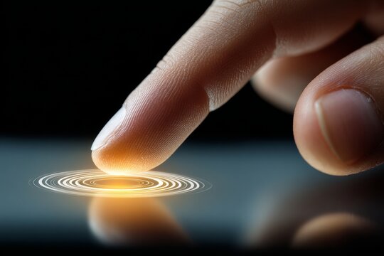 The concept of urgency or importance is depicted by a hand touching a phone screen with a red circle