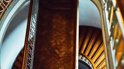 Intricate wooden architectural details of an ornate building interior