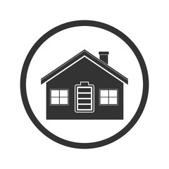 House with solar panel icon isolated on transparent background