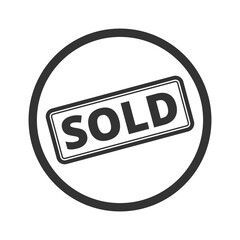 Sold circle icon isolated on transparent background