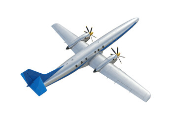 Isolated turboprop twin engine aircraft on neutral surface for travel and transport applications © Elvin