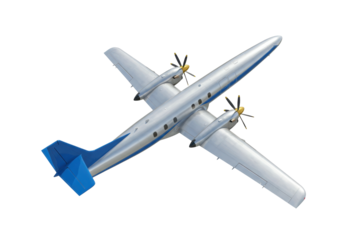 Isolated turboprop twin engine aircraft on neutral surface for travel and transport applications