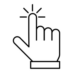 hand click pointer line icon with editable stroke