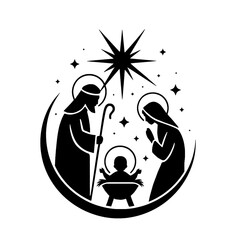 Holy Family Nativity Silhouette Vector

 

 
