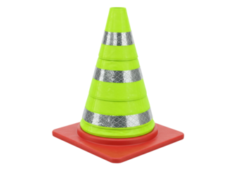 Isolated safety cone marker warning barrier caution prevention traffic accident roadblock hazard