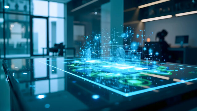 Futuristic Smart Office | Holographic Interface Tech | Digital City Visualization


