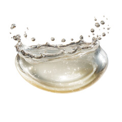 Splashing liquid crown with droplets suspended in mid-air