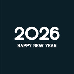 2026 happy new year text with a modern line art design, greeting cards, calendars, and digital banners. Vector Happy new year 2026 design. 2026 logo text design.