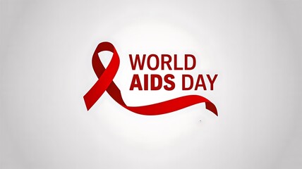 World aids day awareness illustration with red ribbon symbol representing health support and prevention  
