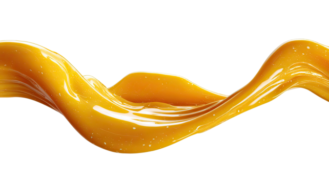 Flowing liquid, caramel color against black background