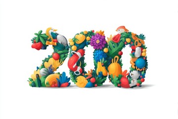 Colorful Jungle Theme Sculpture Representing Zoo Environment
