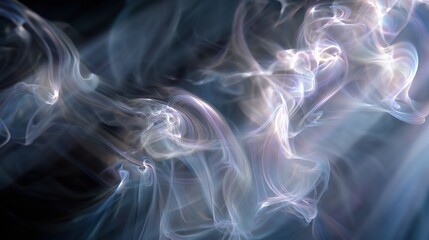 Calm smoke swirls symbolize pranayama breathing, representing inhale and exhale.