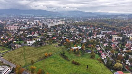 scenic landscape overview, community space with natural scenery, serene hilltop view of homes