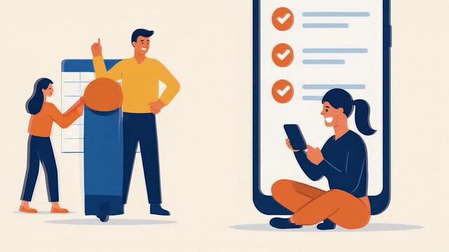 Time Management - Planning, Scheduling, and Task Completion Illustration.