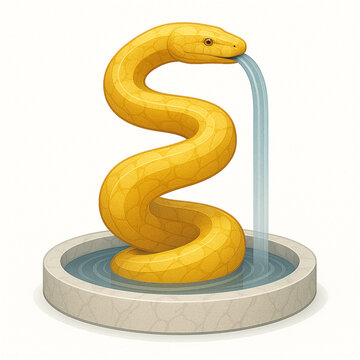 Vector Illustration of Python Fountain