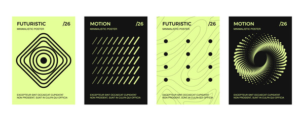 Posters with silhouette minimalistic basic figures, extraordinary graphic assets of geometrical shapes. Modern minimal print.